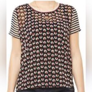 Scotch & Soda Black and White Short Sleeve Top size small